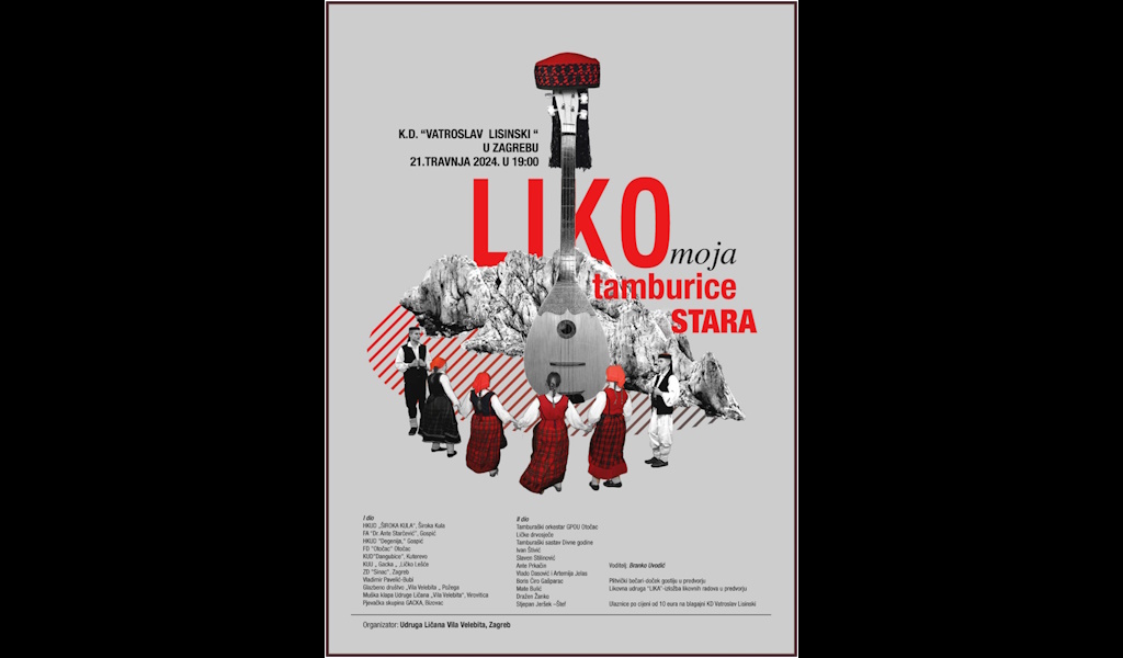 Besplatni prijevoz i ulaznice za koncert "Liko moja tamburice stara" organizira Ličko-senjska županija | Karlobag.eu