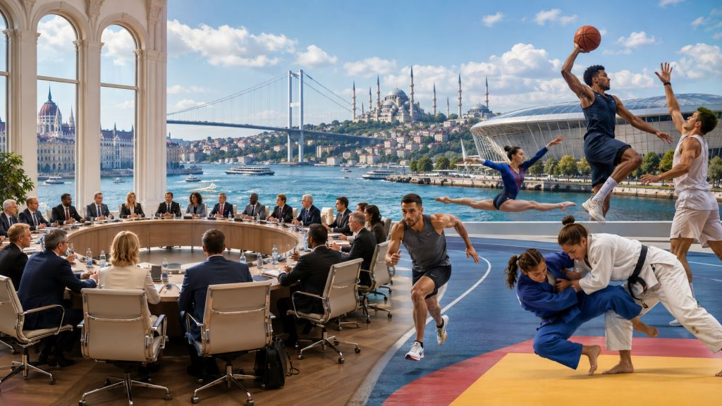 ilustracja AI: Stambuł 2027 w centrum EOC: Igrzyska Europejskie, kwalifikacje olimpijskie i obrady w Budapeszcie