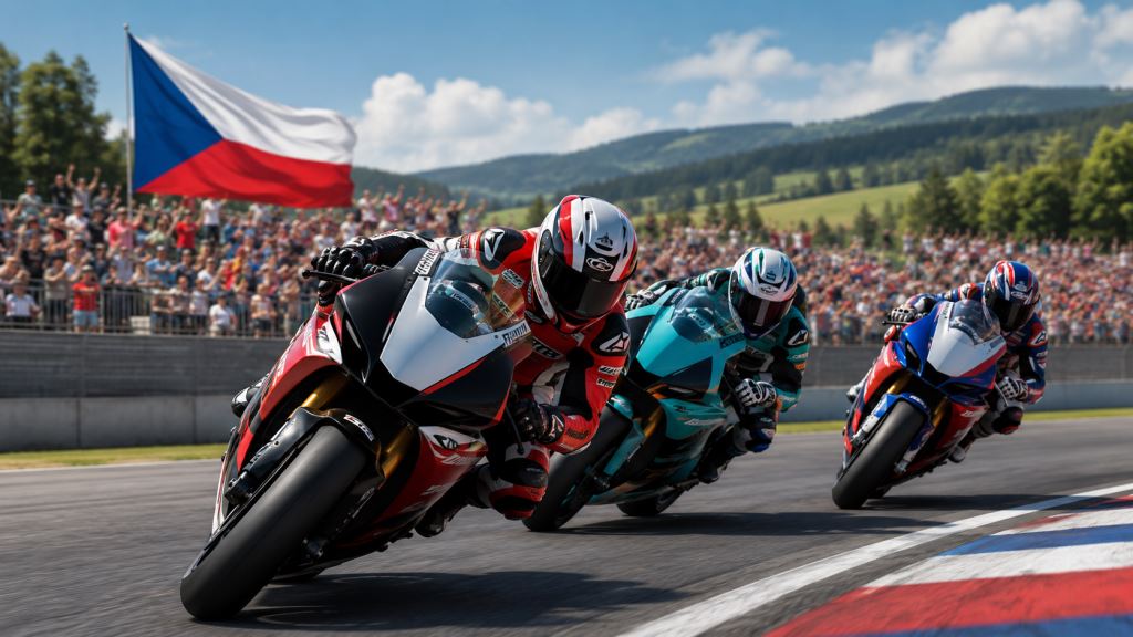 AI illustration: Iván Ortolá wins Moto2 race in Brno after dramatic last-corner pass for Czech Grand Prix victory over Alonso