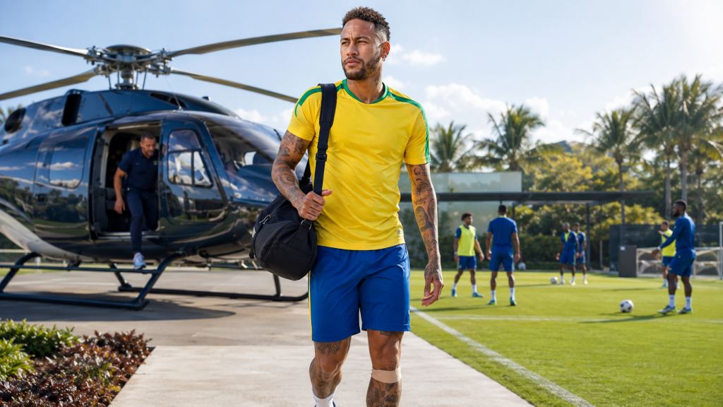 Neymar kommt per Hubschrauber ins Brasilien-Camp und wirft Fitnessfragen vor der WM 2026 auf