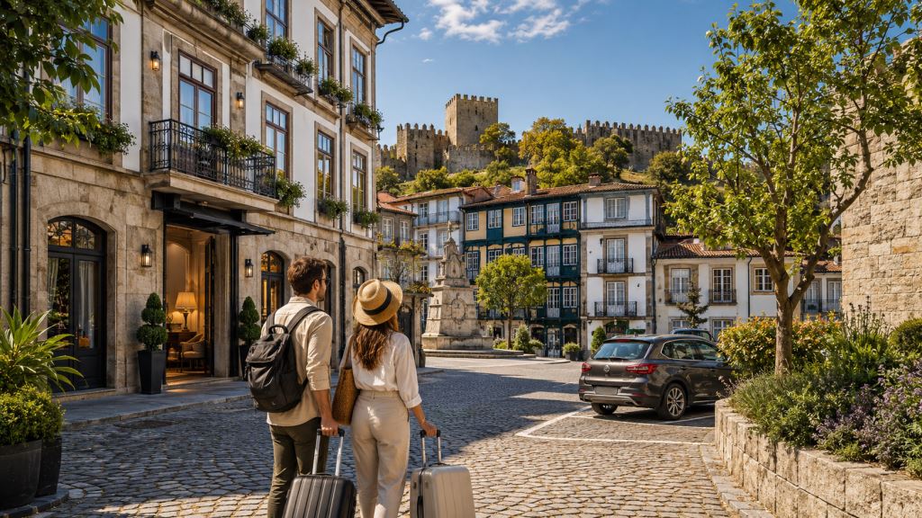 AI illustration: Guimarães 2026: accommodation guide to hotels, apartments, parking, prices and best areas for travellers