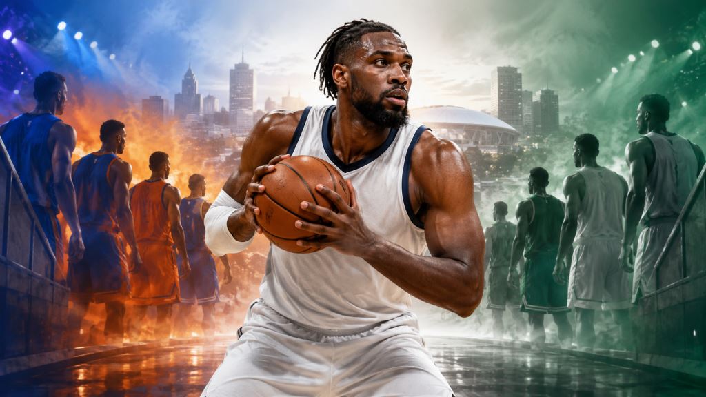 AI illustration: Kevon Looney hits NBA free agency as Knicks and Celtics search for proven frontcourt depth and stability