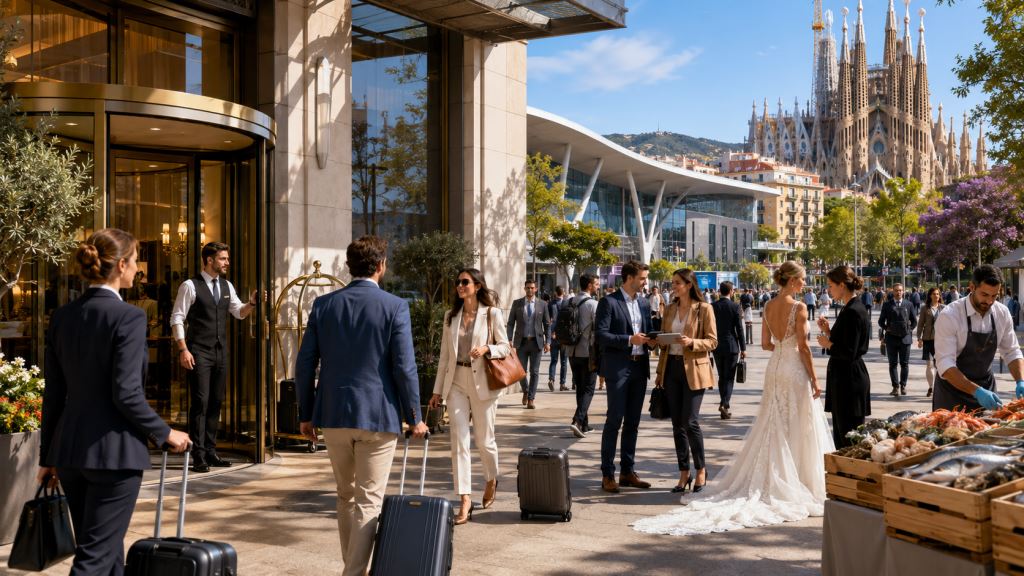 Los hoteles de Barcelona logran en abril su mayor ocupación desde 2017 impulsados por ferias y viajes
