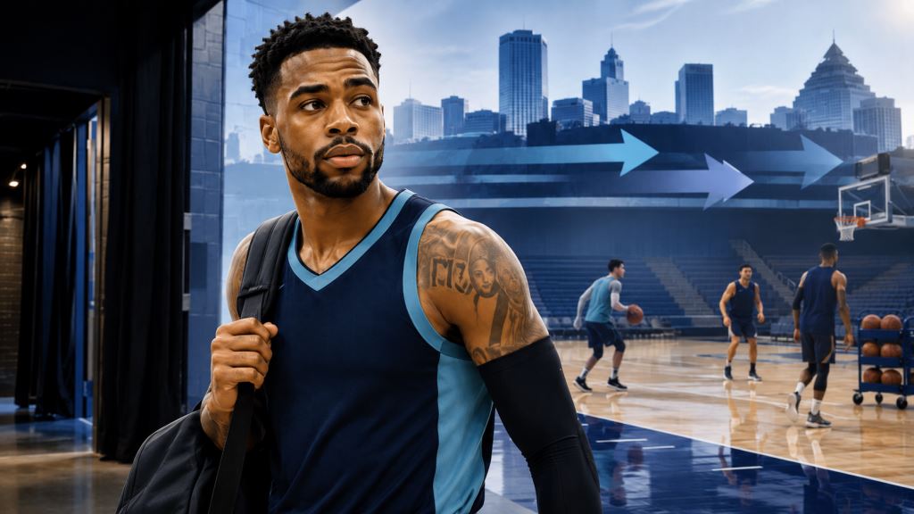 KI-Illustration: D'Angelo Russell vor Abschied aus Memphis nur zwei Wochen nach großem NBA-Trade mit sechs Teams im Sommer