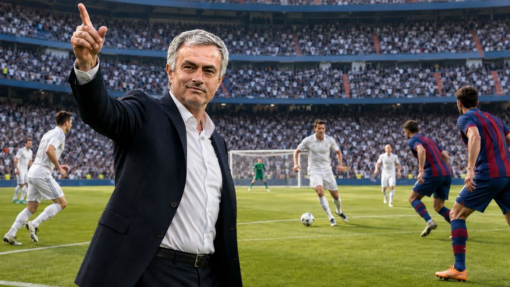 KI-Illustration: Mourinhos Real-Madrid-Rückkehr belebt Barcelona-Rivalität und La-Liga-Rekordangriff der Saison 2011/12