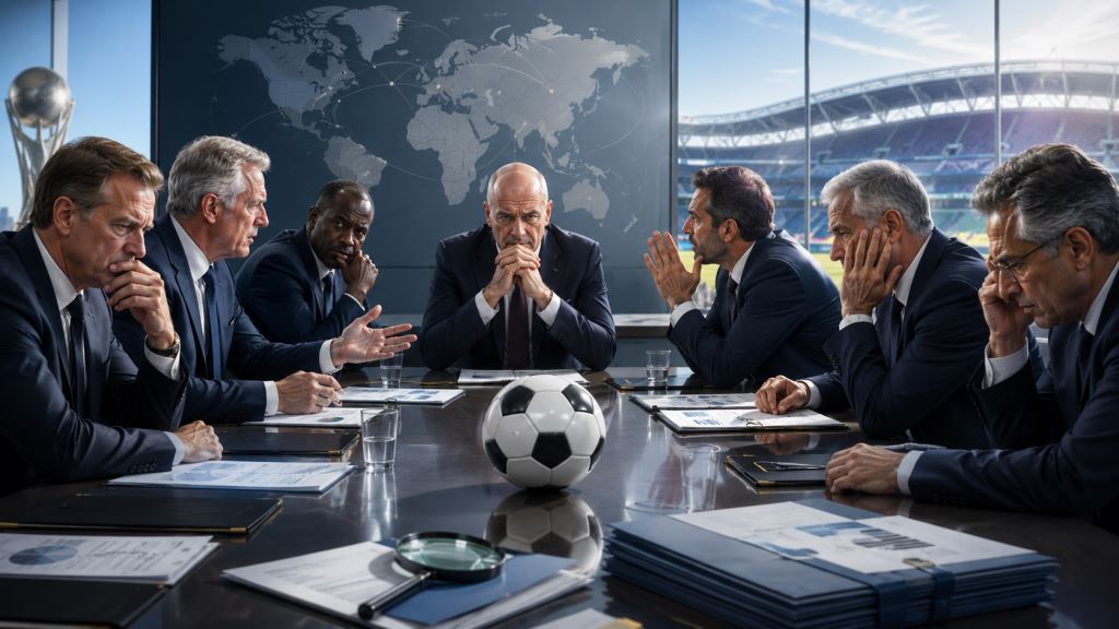 AI illustration: UEFA loses confidence in Infantino and demands an independent inquiry into FIFA leadership after plan withdrawal