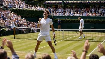 Arthur Fery dreht Fünfsatzkrimi gegen Zizou Bergs und steht im Wimbledon-Achtelfinale 2026 auf Rasen