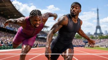 Bromell edges Lyles by one hundredth in Paris as finish-line glance sharpens 1…