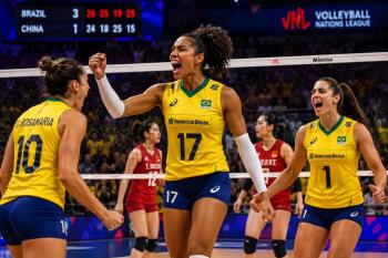 Brasilien besiegt China in Ankara 3:1, Luzias Blocks und Bergmann prägen perfekte Volleyball Nations League