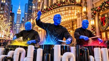 Blue Man Group makes Broadway debut with holiday show 'A New Holiday Surprise' at Lunt-Fontanne Theatre