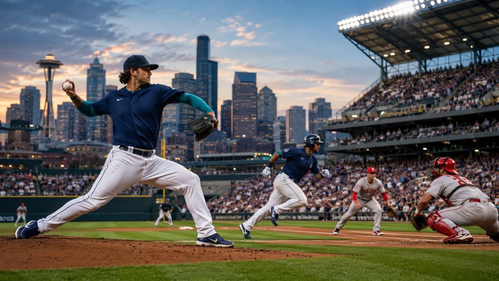 illustration IA: Mariners après 13 coups sûrs et une sixième manche décisive dans le succès MLB 8-3 contre Angels à Seattle