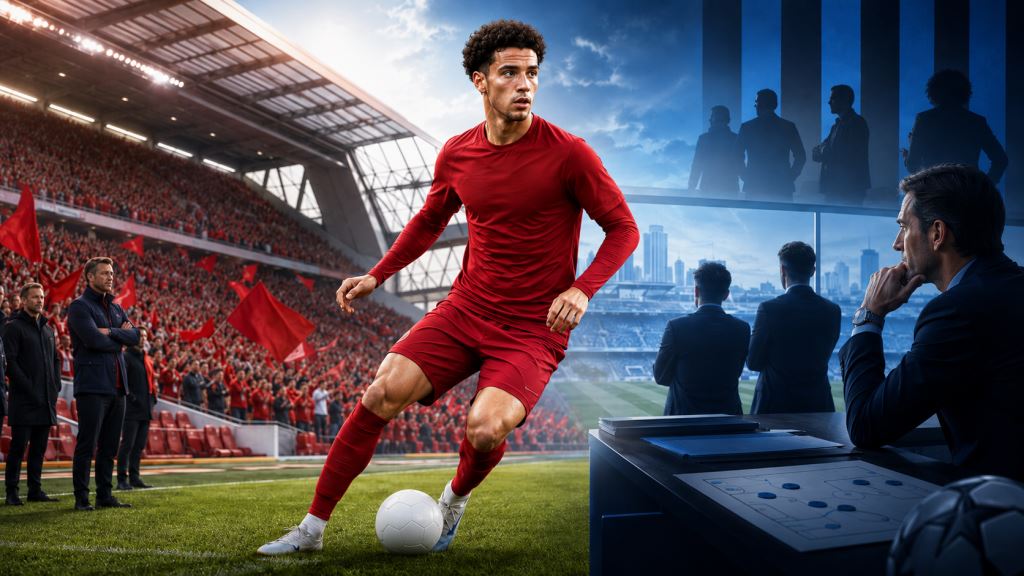 illustration IA: Liverpool refuse la nouvelle offre de l’Inter pour Curtis Jones et réclament une indemnité bien plus élevée