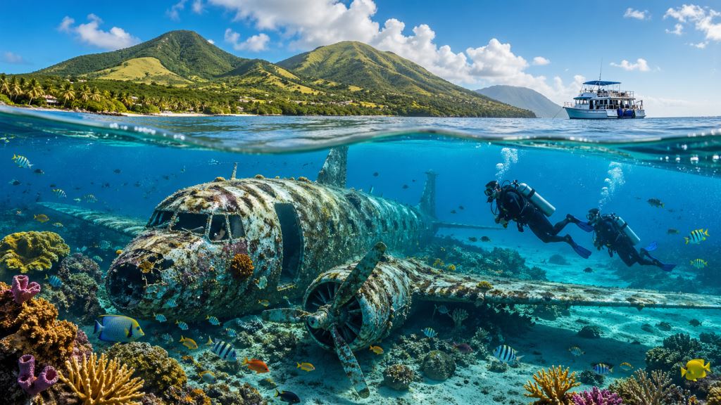 St. Kitts baut durch die Versenkung eines Flugzeugs ein künstliches Riff und eine neue Attraktion für Taucher in der Karibik