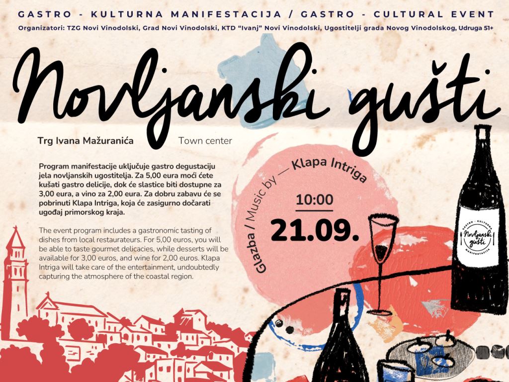 Novljanski gusti 2025: A rhapsody of tastes of Kvarner awaits you in Novi Vinodolski, from mussels on the buzara to the Medovik cake