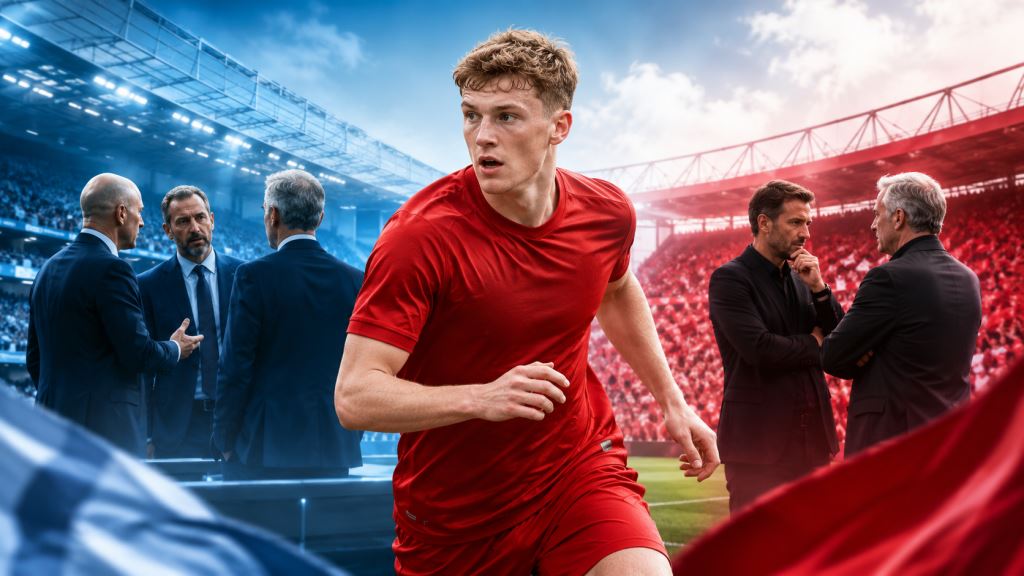 AI illustration: Manchester City keep chasing Elliot Anderson as Nottingham Forest demand record transfer fee