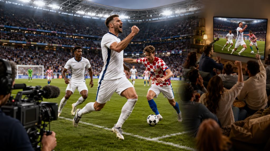 ilustración con IA: Inglaterra-Croacia 4-2: ITV logra audiencia récord del Mundial 2026 en el Reino Unido
