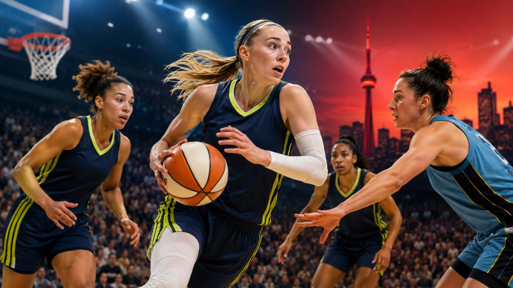 ilustración con IA: Dallas Wings vence a Toronto Tempo 89-76 con Bueckers, Fudd y dominio del rebote en la WNBA en Toronto