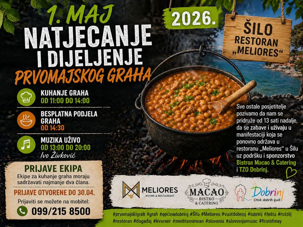 Labour Day in the Dobrinj area brings a walk, May Day beans, music and a celebration in Soline during the weekend