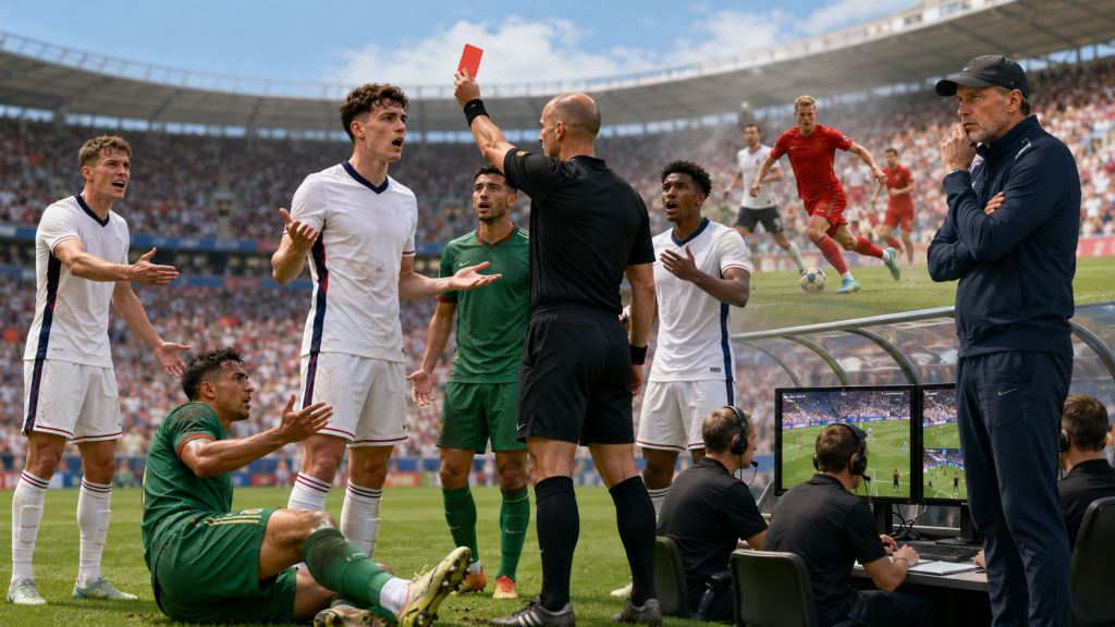 ilustración con IA: Inglaterra estudia el caso Quansah mientras el precedente Balogun presiona a la FIFA antes de Noruega