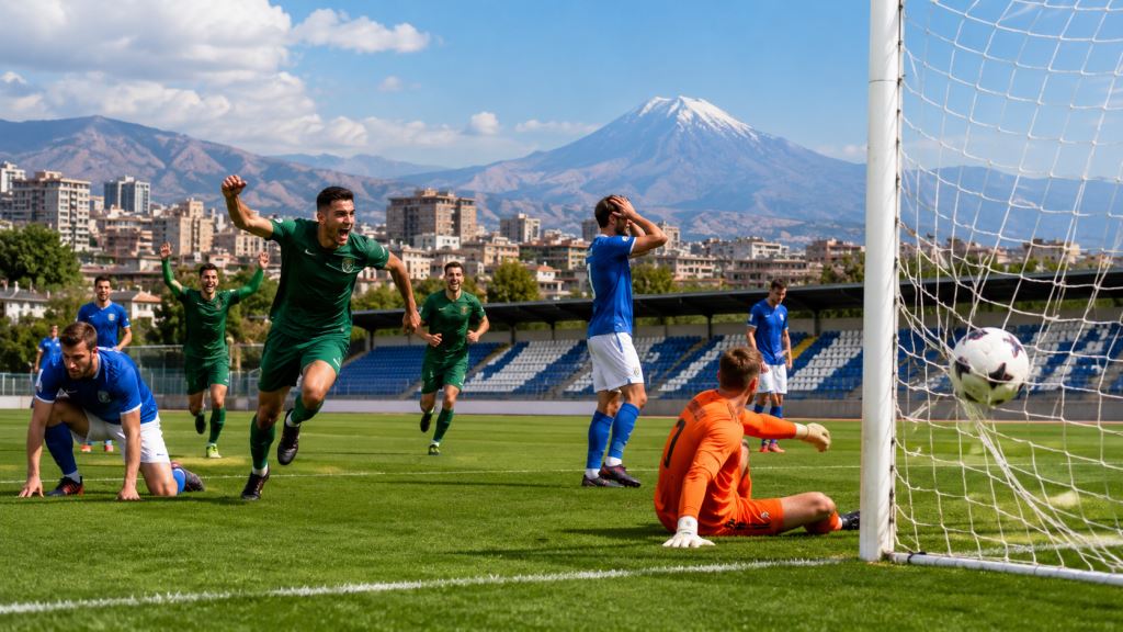 illustration IA: Tera bat Hiiumaa sur un but tardif à Erevan et relance le groupe préliminaire de l'UEFA Regions' Cup 2026/27