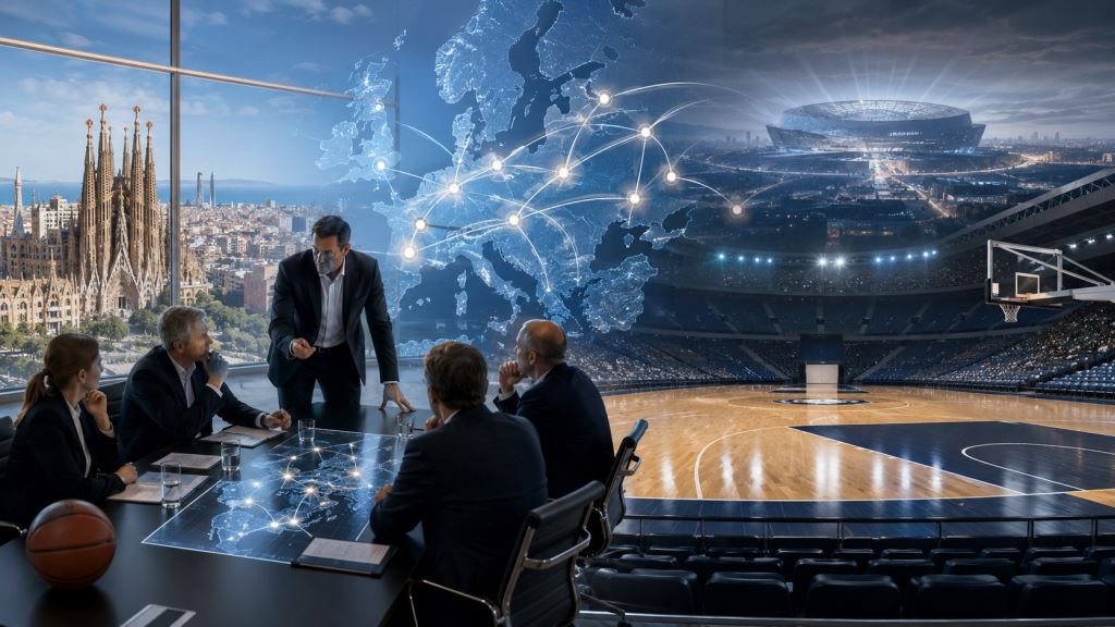 KI-Illustration: EuroLeague 2026/27 mit 20 Klubs, erweitertem EuroCup und NBA-Europe-Druck in einer neuen Basketball-Ära