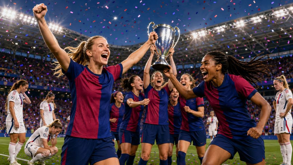 Barcelona thrash Lyon 4-0 to win Women’s Champions League as Ewa Pajor shines in Oslo final