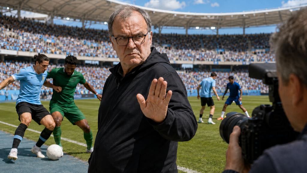 AI illustration: Marcelo Bielsa and viral World Cup photo in focus as Uruguay face Cape Verde after Saudi Arabia draw