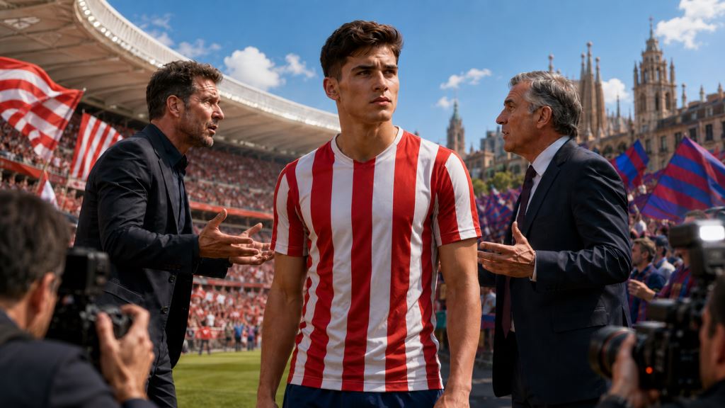 KI-Illustration: Atlético kontert Barcelona wegen Julián Álvarez und schließt Verhandlungen trotz eines Rekordangebots aus
