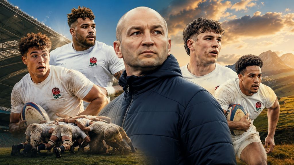 ilustración con IA: Steve Borthwick lleva al rugby de Inglaterra al Nations Championship 2026 con Jamie George y cinco debutantes