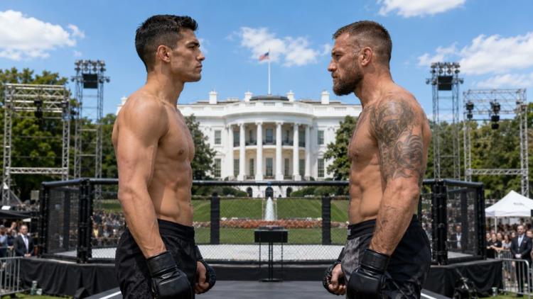 AI ilustracija: Topuria i Gaethje na 155 funti za ujedinjenje pojasa lake kategorije na UFC Freedom 250 u Bijeloj kući