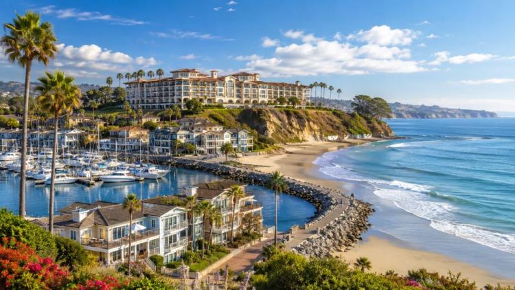 AI illustration: Dana Point 2026: hotels, beaches, parking, Harbor areas and practical tips for planning your coastal stay