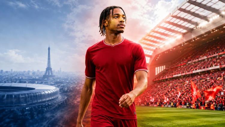 ilustracja AI: Liverpool sprowadził Bradleya Barcolę z PSG za kwotę do 123 mln funtów i związał go kontraktem do 2031