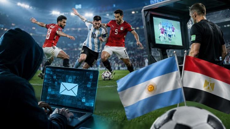 AI illustration: AFA reports cyberattack after Argentina's 3-2 win over Egypt, disputed VAR calls and rising tensions
