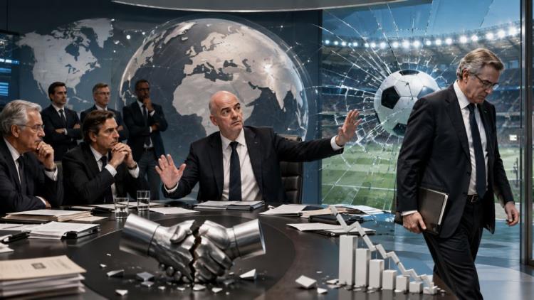 AI illustration: FIFA removes Kevin Lamour after Infantino criticism as governance crisis deepens across world football