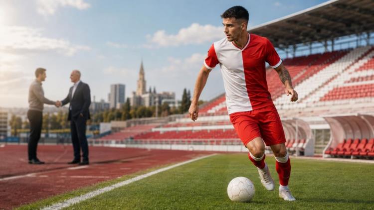 AI illustration: Mateja Gašić joins Vojvodina until 2030 as Novi Sad club strengthens competition at right-back position