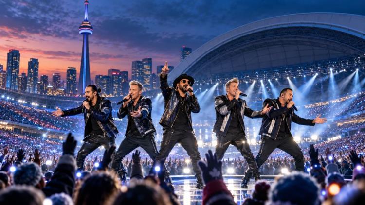 KI-Illustration: Backstreet Boys in Toronto: vier Rogers-Centre-Konzerte im Februar 2027, Ticketverkauf startet am 5. Oktober