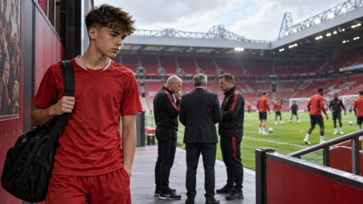 AI illustration: Manchester United surprised as 15-year-old JJ Gabriel asks to leave the club academy before senior breakthrough