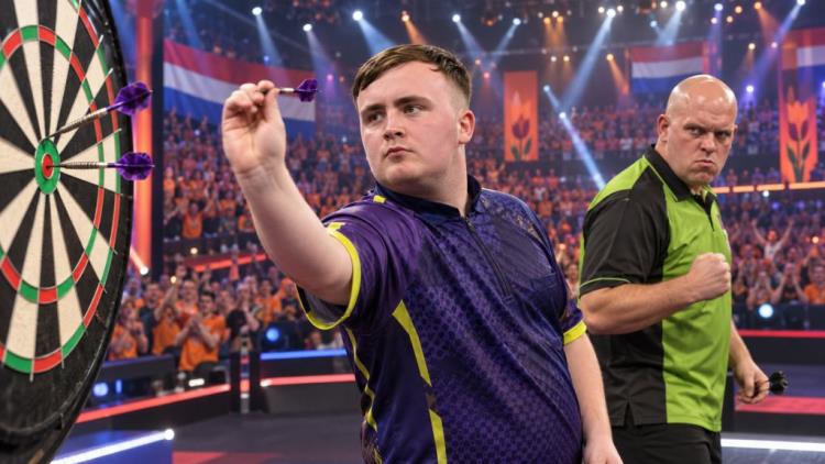 AI ilustracija: World Series of Darts Finals u Amsterdamu: Littler kreće po naslov nakon ranog ispadanja Van Gerwena