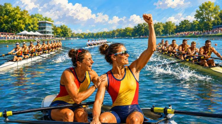 AI ilustracija: Svjetsko prvenstvo u veslanju u Amsterdamu: Radiș i Adam do tri zlata, Nizozemska bilježi najbolja svjetska vremena