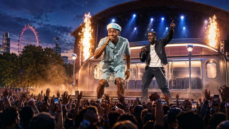 AI ilustracija: Tyler, The Creator iznenadio London: A$AP Rocky na povijesnoj večeri festivala All Points East u Victoria Parku