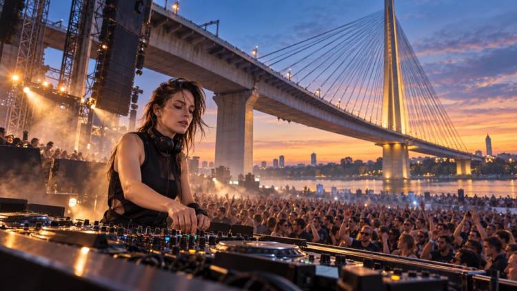 illustration IA: Charlotte de Witte à Belgrade : billets standard épuisés pour l'open air techno sous le pont Ada ce 27 septembre