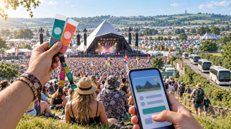 AI illustration: Glastonbury 2027 tickets top £400 for first time as October sales dates and registration are confirmed