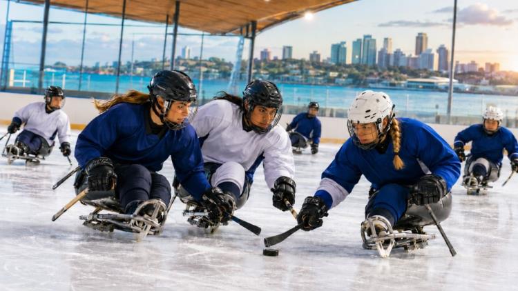 ilustracja AI: Newcastle gospodarzem kobiecych MŚ w parahokeju, ważnego kroku ku osobnemu turniejowi podczas Alpes 2030