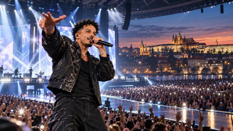 KI-Illustration: Ben Cristovao kündigt nach Ausverkauf ein zweites Konzert in der Prager O2 arena für Oktober 2027 an