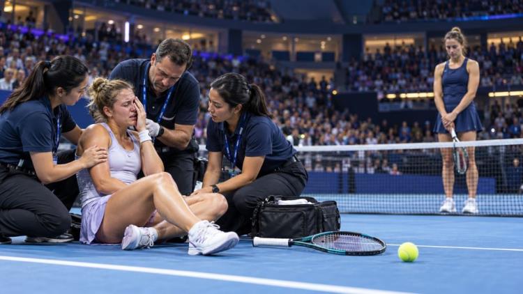 ilustración con IA: Polémica por el protocolo de conmoción de la WTA en Singapur: Prozorova fuera, Gibson a la final sin jugar