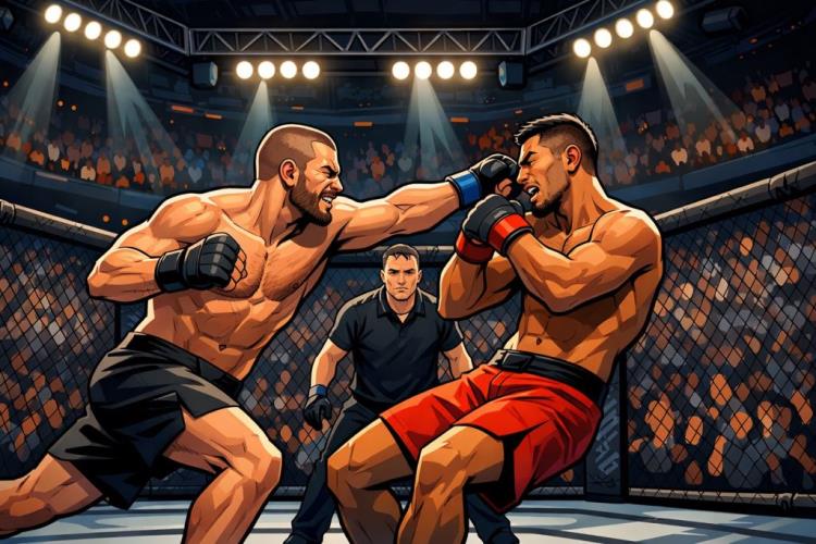 AI ilustracija: UFC Fight Night Gamrot vs Salkilld u Las Vegasu - ulaznice za važnu MMA večer lake kategorije u Meta APEX-u