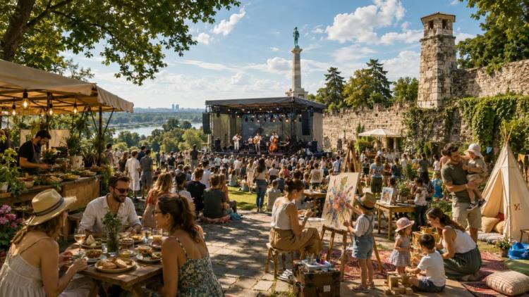 ilustracja AI: Brunch u parku na Kalemegdanie: Rundek, S.A.R.S., Zoster i Marko Louis prowadzą debiutancki weekend festiwalu
