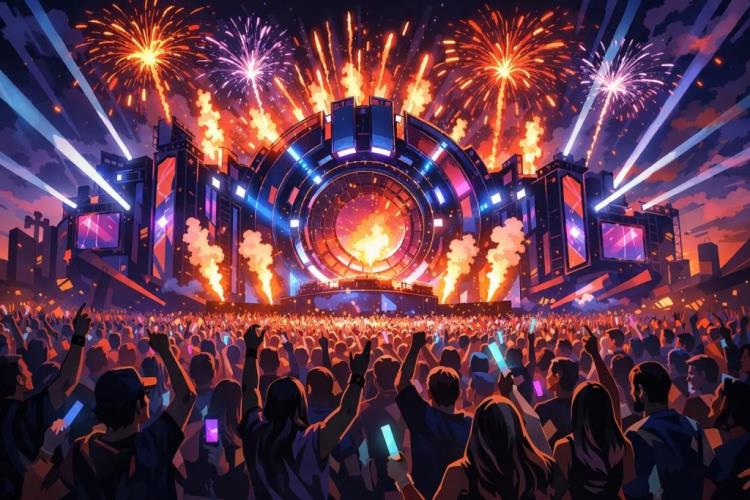 KI-Illustration: Tickets für Ultra Music Festival Split Tickets für ein elektronisches Open-Air-Wochenende im Stadion Park Mladeži — Stadion Park Mladeži, Split — Sonntag, 12. Juli 2026