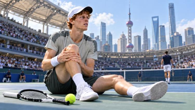 illustration IA: Jannik Sinner forfait au Shanghai Masters pour blessure au genou, Đoković et Alcaraz parmi les grands favoris