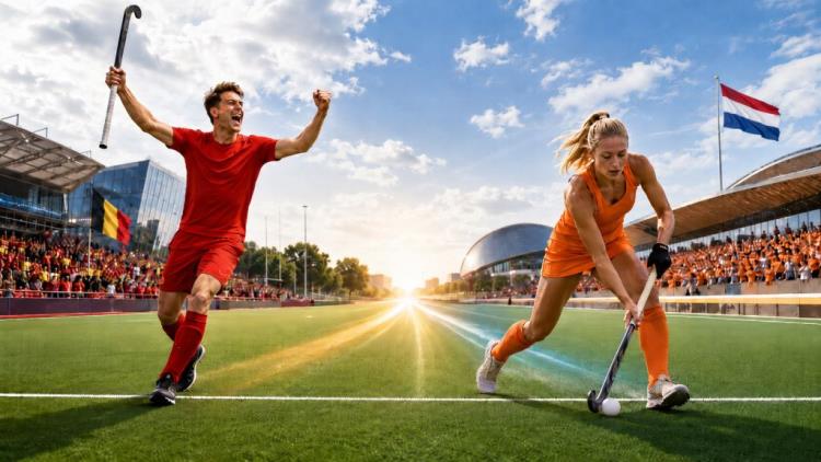 illustration IA: La Belgique et les Pays-Bas lancent avec la FIH Pro League la première route olympique du hockey vers LA28